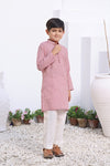 Rose pink emb boys kurta